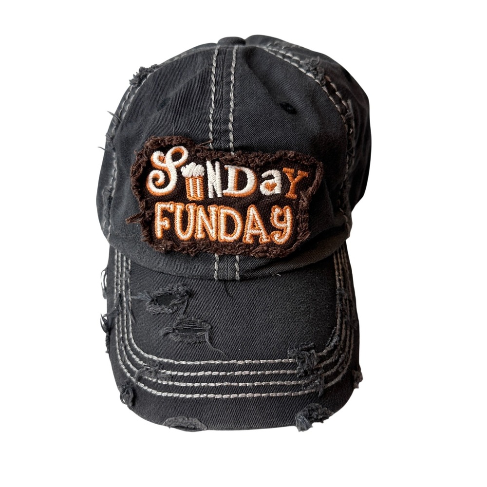 KBETHOS Baseball Cap Unisex OS Black Sunday Funday Vintage Distressed Hat